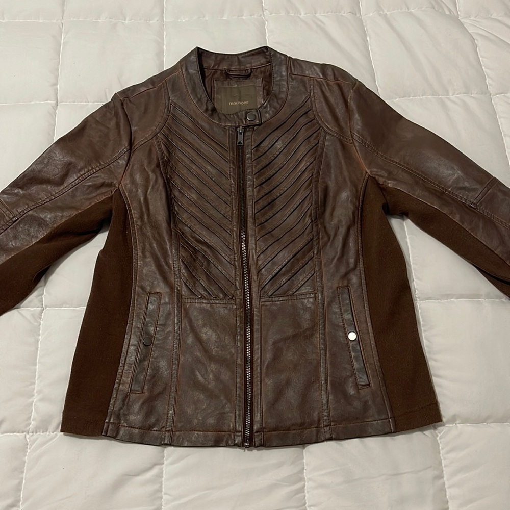 Brown faux leather jacket